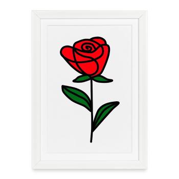 Minimalist Rose - Framed poster (27 × 37 cm) - white - Front