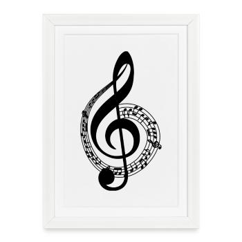 Music - Framed poster (27 × 37 cm) - white - Front
