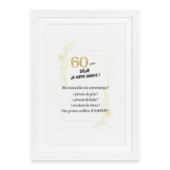 60 ans déjà ! - Affiche encadrée (27 × 37 cm) - blanc - Devant