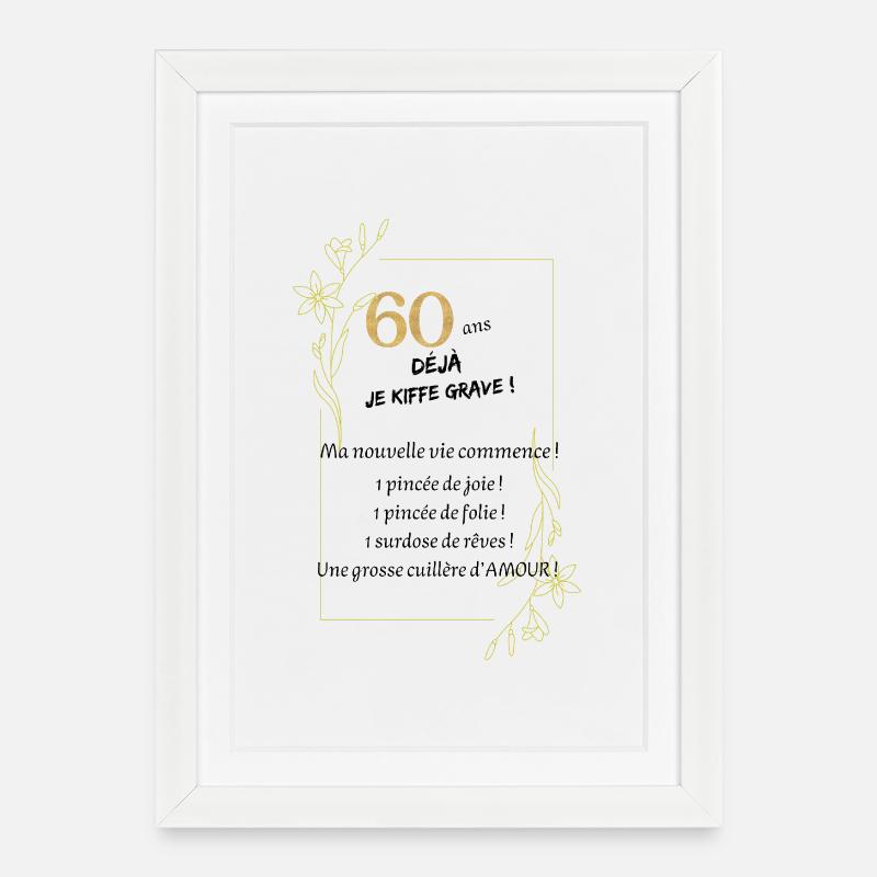 60 ans déjà ! - Affiche encadrée (27 × 37 cm) - blanc