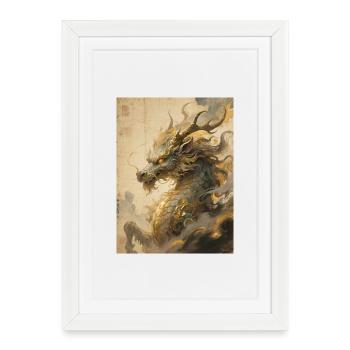 Le Pas Céleste : Qilin – Clémence Divine - Affiche encadrée (27 × 37 cm) - blanc - Devant