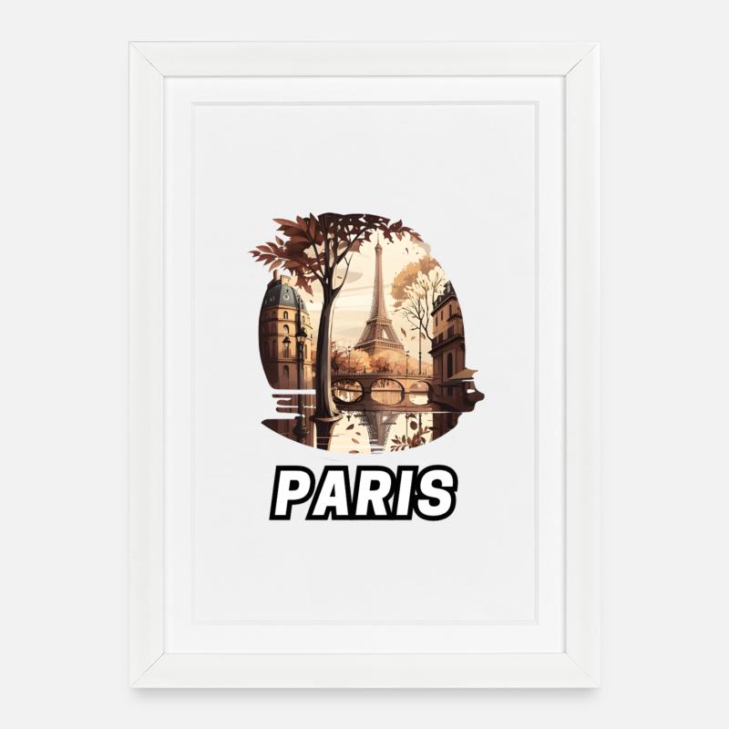 Paris - Gerahmtes Poster (27 × 37 cm) - Weiß
