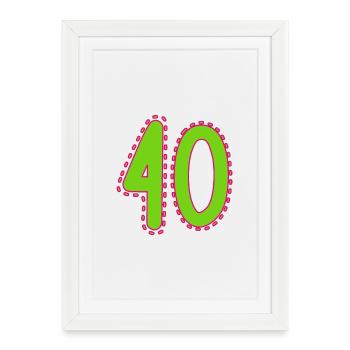 40. 40 YEARS. 40th ANNIVERSARY - Framed poster (27 × 37 cm) - white - Front