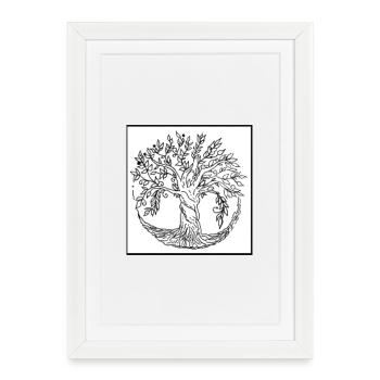 Arbre de vie - Affiche encadrée (27 × 37 cm) - blanc - Devant