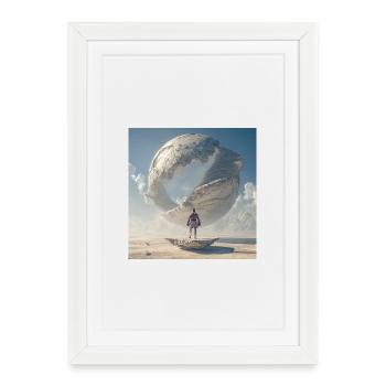 Boxer in front of the orbital spiral - Framed poster (27 × 37 cm) - white - Front