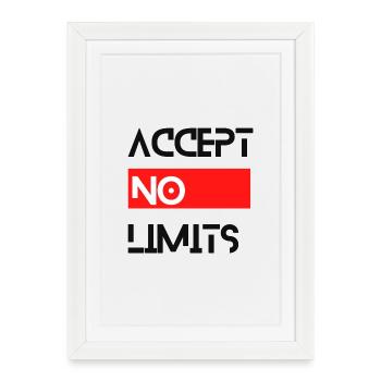 accept no limits grenzenlos erfolg motivation - Gerahmtes Poster (27 × 37 cm) - Weiß - Vorne