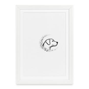 Minimal Dog Muzzle – Abstract Line Art Design - Framed poster (27 × 37 cm) - white - Front