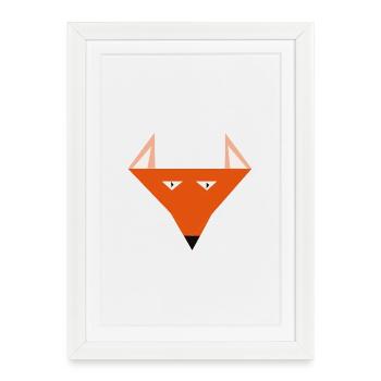 Fox Head - Framed poster (27 × 37 cm) - white - Front