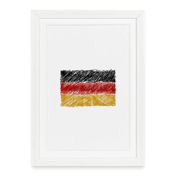 German Flag Scribble - Framed poster (27 × 37 cm) - white - Front