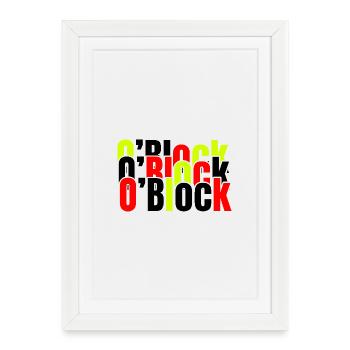 Neon Block Typography in Red & Lime - Framed poster (27 × 37 cm) - white - Front