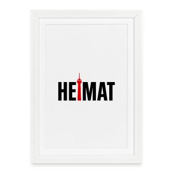 Heimat Düsseldorf Rheinturm - Gerahmtes Poster (27 × 37 cm) - Weiß - Vorne