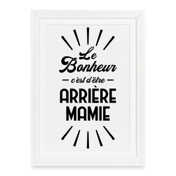 Mamie / Mamy / Grand Mere / Grand-Mère / Bébé - Affiche encadrée (27 × 37 cm) - blanc - Devant