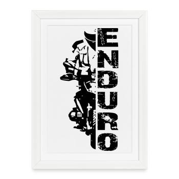 Moteur boxer moto motocross Enduro 1200 - Affiche encadrée (27 × 37 cm) - blanc - Devant