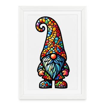 Gnome - Affiche encadrée (27 × 37 cm) - blanc - Devant