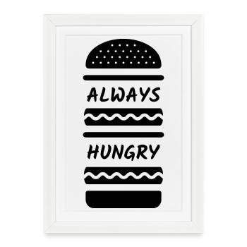 Burger toujours affamé - Affiche encadrée (27 × 37 cm) - blanc - Devant