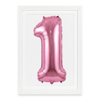 Birthday Shirt, 1st Birthday Balloon - Framed poster (27 × 37 cm) - white - Front
