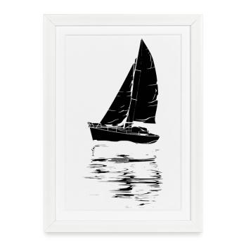 Voile - Affiche encadrée (27 × 37 cm) - blanc - Devant