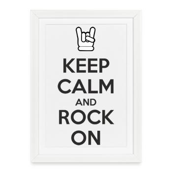 Keep Calm and Rock On - Framed poster (27 × 37 cm) - white - Front
