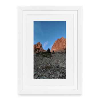 Coucher de soleil Col des Aiguilles - Affiche encadrée (27 × 37 cm) - blanc - Devant