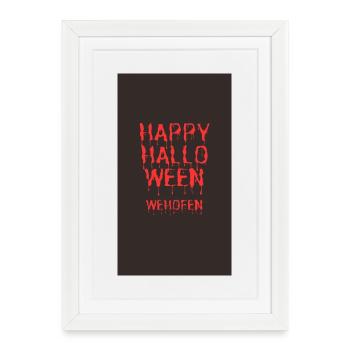 Spooky Halloween greetings from Wehofen - Framed poster (27 × 37 cm) - white - Front