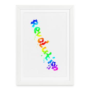 RÉVOLUTION (Arc-en-ciel) - Affiche encadrée (27 × 37 cm) - blanc - Devant