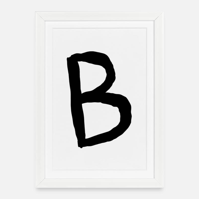 Buchstaben B - Gerahmtes Poster (27 × 37 cm) - Weiß