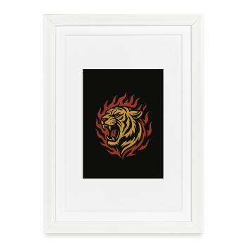 Couronne de Feu de Feu de Tigre - Affiche encadrée (27 × 37 cm) - blanc - Devant