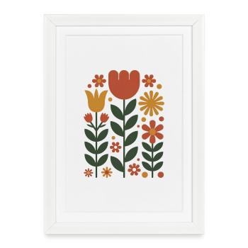 Fleurs - Harmonie fleurie - Affiche encadrée (27 × 37 cm) - blanc - Devant