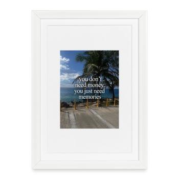Memories instead of money – Tropical coast - Framed poster (27 × 37 cm) - white - Front