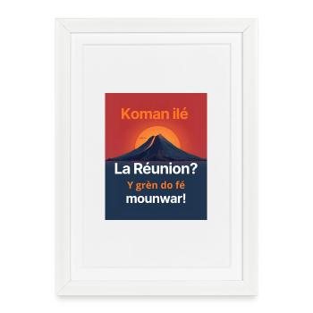 Ille au Soleil Réunion Créole - Affiche encadrée (27 × 37 cm) - blanc - Devant