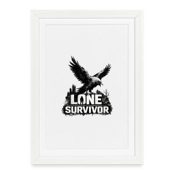 LONE SURVIVOR | Post-Apocalyptic Raven Design - Framed poster (27 × 37 cm) - white - Front