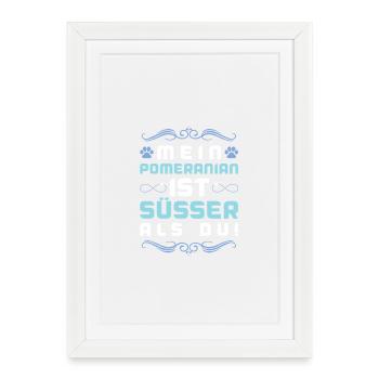 Dicton de chien poméranien - Affiche encadrée (27 × 37 cm) - blanc - Devant
