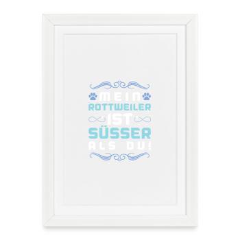 Dicton de chien Rottweiler - Affiche encadrée (27 × 37 cm) - blanc - Devant