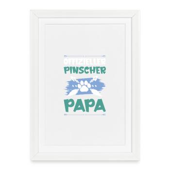 papa chien pinscher - Affiche encadrée (27 × 37 cm) - blanc - Devant