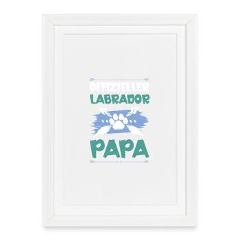 Labrador dog dad - Framed poster (27 × 37 cm) - white - Front