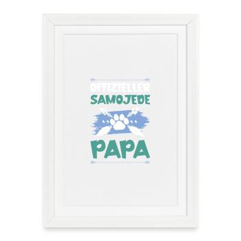 Chiens Samoyèdes Papa - Affiche encadrée (27 × 37 cm) - blanc - Devant