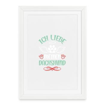 I love my dachshund - Framed poster (27 × 37 cm) - white - Front