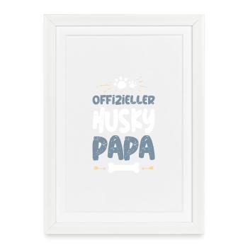 Offizieller Husky Papa - Gerahmtes Poster (27 × 37 cm) - Weiß - Vorne