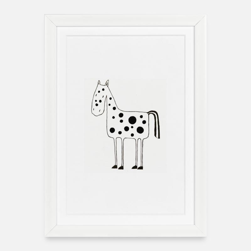 Pony - Gerahmtes Poster (27 × 37 cm) - Weiß