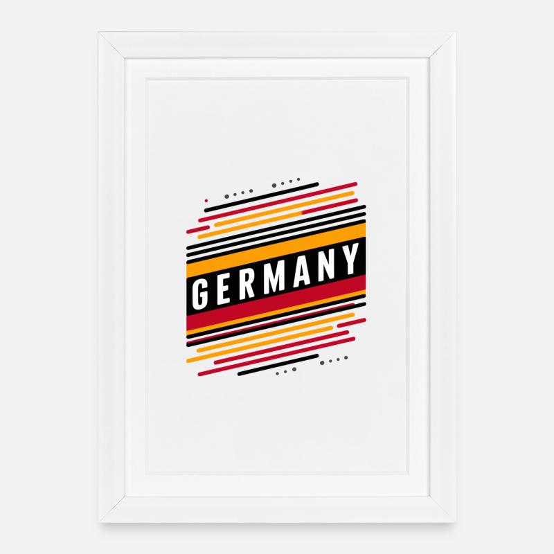 FARBE DER DEUTSCHEN FLAGGE - Gerahmtes Poster (27 × 37 cm) - Weiß