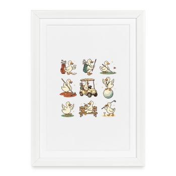 Un design de golf amusant pour de vrais golfeurs - Affiche encadrée (27 × 37 cm) - blanc - Devant