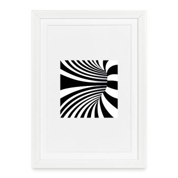 Monochrome Spiral Flux - Affiche encadrée (27 × 37 cm) - blanc - Devant
