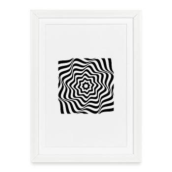 Motif en spirale noire hypnotique - Affiche encadrée (27 × 37 cm) - blanc - Devant