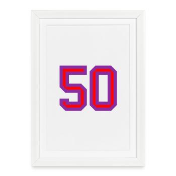 50. 50 ANS. 50e ANNIVERSAIRE. ANNIVERSAIRE 50 ANS. - Affiche encadrée (27 × 37 cm) - blanc - Devant