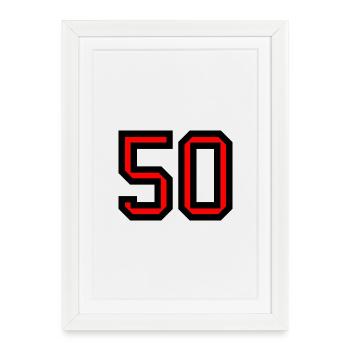 50. 50 ANS. 50e ANNIVERSAIRE. ANNIVERSAIRE 50 ANS. - Affiche encadrée (27 × 37 cm) - blanc - Devant
