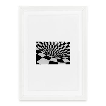 Black and White Tile Tunnel - Framed poster (27 × 37 cm) - white - Front