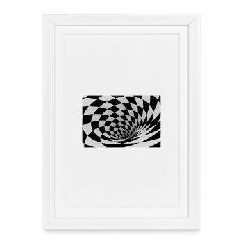 Spirale Noir et Blanc Hypnotique - Affiche encadrée (27 × 37 cm) - blanc - Devant
