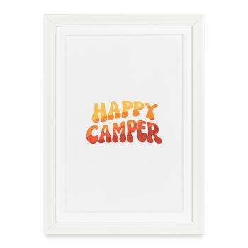 Texte dégradé de campeur heureux - Affiche encadrée (27 × 37 cm) - blanc - Devant