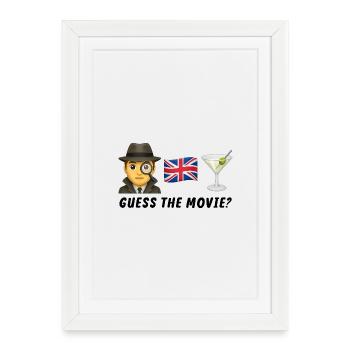 Détective et drapeau britannique avec cocktail - Affiche encadrée (27 × 37 cm) - blanc - Devant