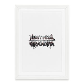Heavy Metal Grandpa - Framed poster (27 × 37 cm) - white - Front